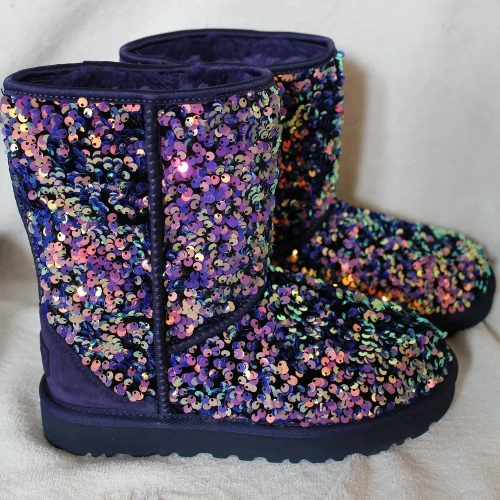 NEW WOMEN'S STELLAR SEQUIN RARE BLUE BOOTS‎
